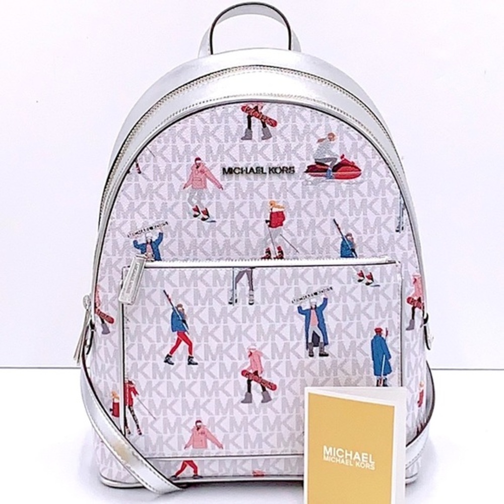 Michael Kors Jet Set Girls ADINA Medium Backpack Bright White Multi Color - Picture 1 of 16